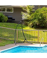 Outdoor Hammock Chair Stand - Steel Hanging Chair Stand with Curved Legs - Black - 84" H