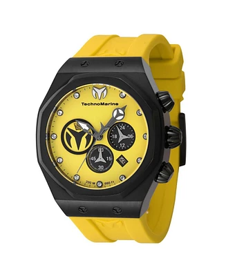 TechnoMarine Men's Tm-523002 Reef Quartz Chronograph Black, Yellow Dial Watch