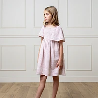 Hope & Henry Girls' Organic Smocked Bell Sleeve Dress, Toddler