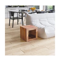 Slickblue Cube Shaped Rosewood Side Table for Modern Home Decor and Storage Solutions