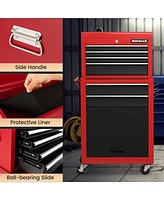 Gymax 6-Drawer Rolling Tool Chest Lockable Tool Box and Storage Cabinet Garage Workshop