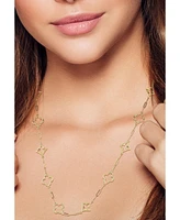 Rachel Zoe Fine Jewelry 14K Gold Multi Clover Station Necklace