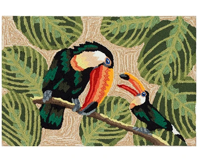 Liora Manne' Frontporch Two Cute toucans 1'8"x2'6" Area Rug