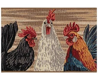 Liora Manne' Esencia Three Roosters 2'5"x3'11" Area Rug