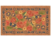 Liora Manne' Natura Block Print Flowers 1'6"x2'6" Area Rug