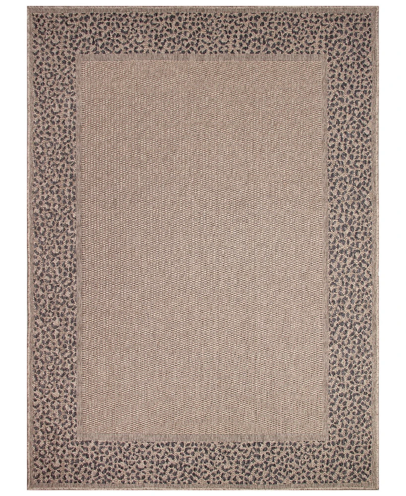 Liora Manne' Monaco Leopard Border 7'10"x9'10" Area Rug