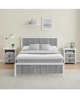 gaomon Queen Bed Frame with Curved Wood Headboard and Footboard