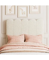 gaomon Twin Bed Frame with Under-Bed Drawer, White Boucle Upholstered Platform Bed