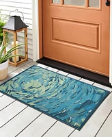 Liora Manne' Esencia Fish to Go Blue 2'x2'10" Area Rug