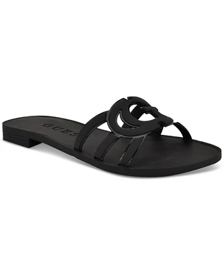 Guess Women's Elyho Jellie Logo Cutout Flat Sandals