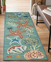 Liora Manne' Marina Starfish Song 1'11"x7'6" Runner Area Rug