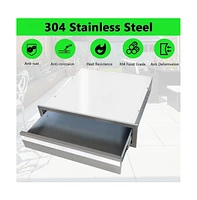gaomon 24" W x 6.5" H x 23" D Outdoor Kitchen Drawers, Stainless Steel Outdoor Kitchen Drawers, 1-Layer Flush Mount Bbq Drawers for Bbq Island, Grill