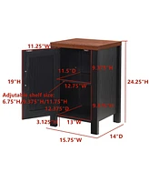 Kings Brand Furniture Sendero Side End Table Nightstand with Storage Cabinet