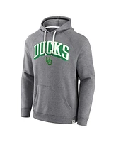 Fanatics Men's Heather Gray Oregon Ducks True Classics On Deck Fleece Pullover Hoodie