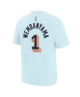 Nike Big Boys and Girls Victor Wembanyama Light Blue San Antonio Spurs 2024/25 City Edition Name Number T-Shirt