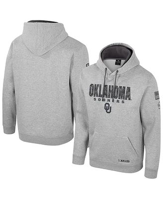 Colosseum Men's Heather Gray Oklahoma Sooners Oorah Oht Military Appreciation Pullover Hoodie