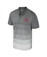 Colosseum Men's Gray Alabama Crimson Tide Striped Mesh Polo