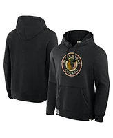 Fanatics Men's Black Chicago Blackhawks Decades Collection Tradition Fleece Pullover Hoodie