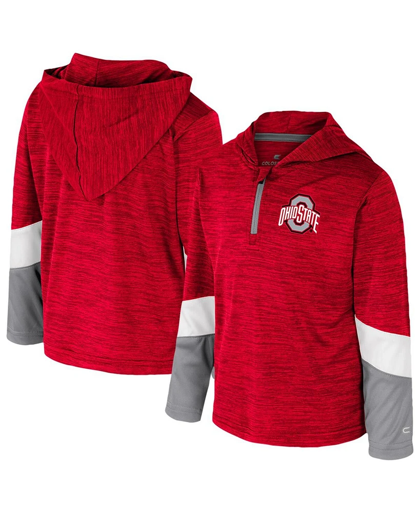 Colosseum Toddler Scarlet Ohio State Buckeyes Rylos Quarter-Zip Windshirt