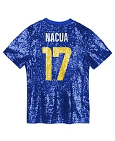 Outerstuff Big Girls Puka Nacua Royal Los Angeles Rams Sequin V-Neck Fashion Jersey