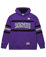 Mitchell & Ness Men's Purple Sacramento Kings Hardwood Classics Nights Head Coach Pullover Hoodie