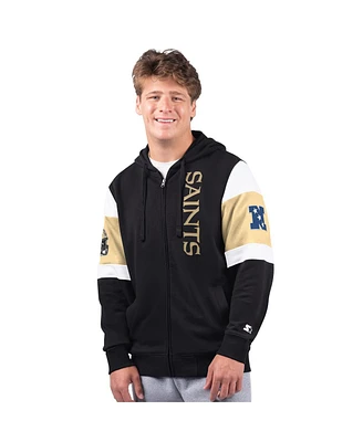 Starter Men's Black New Orleans Saints Extreme Full-Zip Hoodie