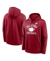 Nike Men's Crimson Oklahoma Sooners Legacy Football Icon Club Fleece Pullover Hoodie