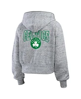 Wear by Erin Andrews Women's Heather Gray Boston Celtics Speckled Radiator Full-Zip Hoodie