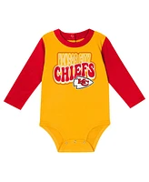 Outerstuff Baby Boys and Girls Red Kansas City Chiefs Double Up Long Sleeve Bodysuit Pants Set