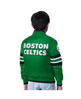 Starter Big Boys and Girls Kelly Green Boston Celtics Scout Varsity Full-Snap Jacket