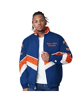 Starter Men's Royal/Orange New York Knicks Captain Oxford Full-Zip Jacket