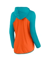 Fanatics Women's Orange/Aqua Miami Dolphins Script Full-Zip Hoodie