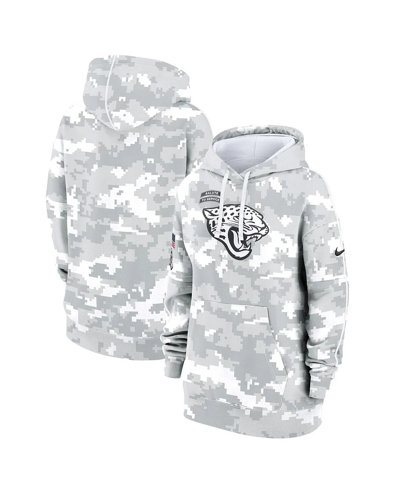 Nike Women's Arctic Camo Jacksonville Jaguars 2024 Salute To Service Club Fleece Oversized Pullover Hoodie