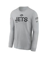 Nike Men's Gray New York Jets 2024 Salute To Service Long Sleeve T-Shirt