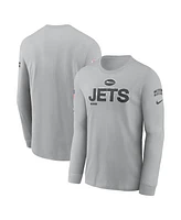 Nike Men's Gray New York Jets 2024 Salute To Service Long Sleeve T-Shirt