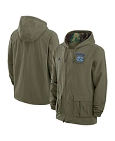 Jordan Men's Olive/Camo North Carolina Tar Heels 2024 Military Appreciation Full-Snap Hoodie Military Jacket