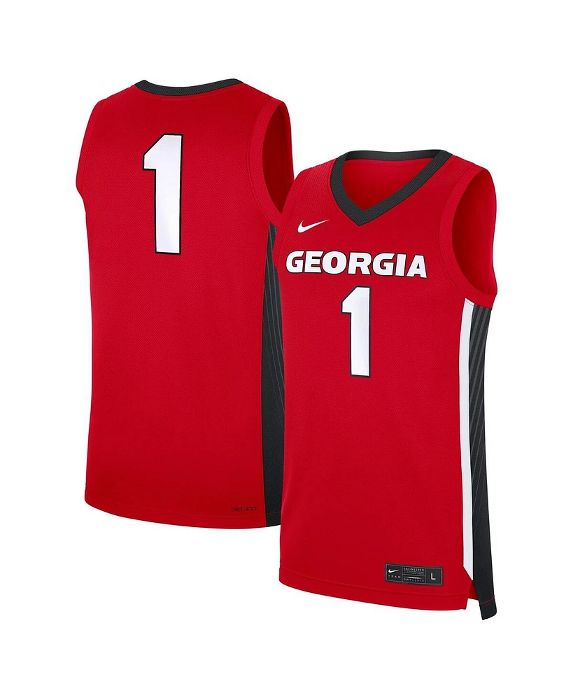 Nike Men's 1 Red Georgia Bulldogs Road Replica Jersey