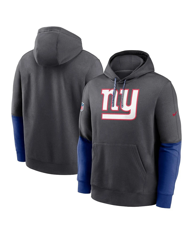 Nike Men's Anthracite New York Giants 2024 Sideline Club Pullover Hoodie