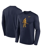 Nike Men's Navy West Virginia Mountaineers Primetime Alternate Logo Legend Long Sleeve T-Shirt