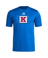 Adidas Men's Royal Kansas Jayhawks Basketball State Outline Pre-Game T-Shirt