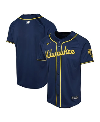 Nike Big Boys and Girls Navy Milwaukee Brewers Alternate Limited Jersey