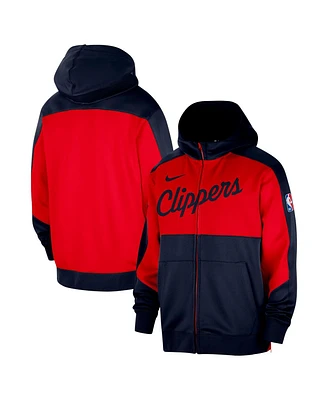 Nike Men's Navy Los Angeles Clippers Authentic On-Court Showtime Performance Full-Zip Hoodie