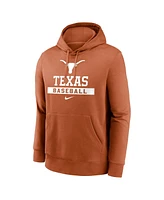 Nike Men's Burnt Orange Texas Longhorns Baseball Stack Club Fleece Pullover Hoodie