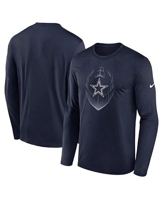 Nike Men's Navy Dallas Cowboys Icon Legend Performance Long Sleeve T-Shirt