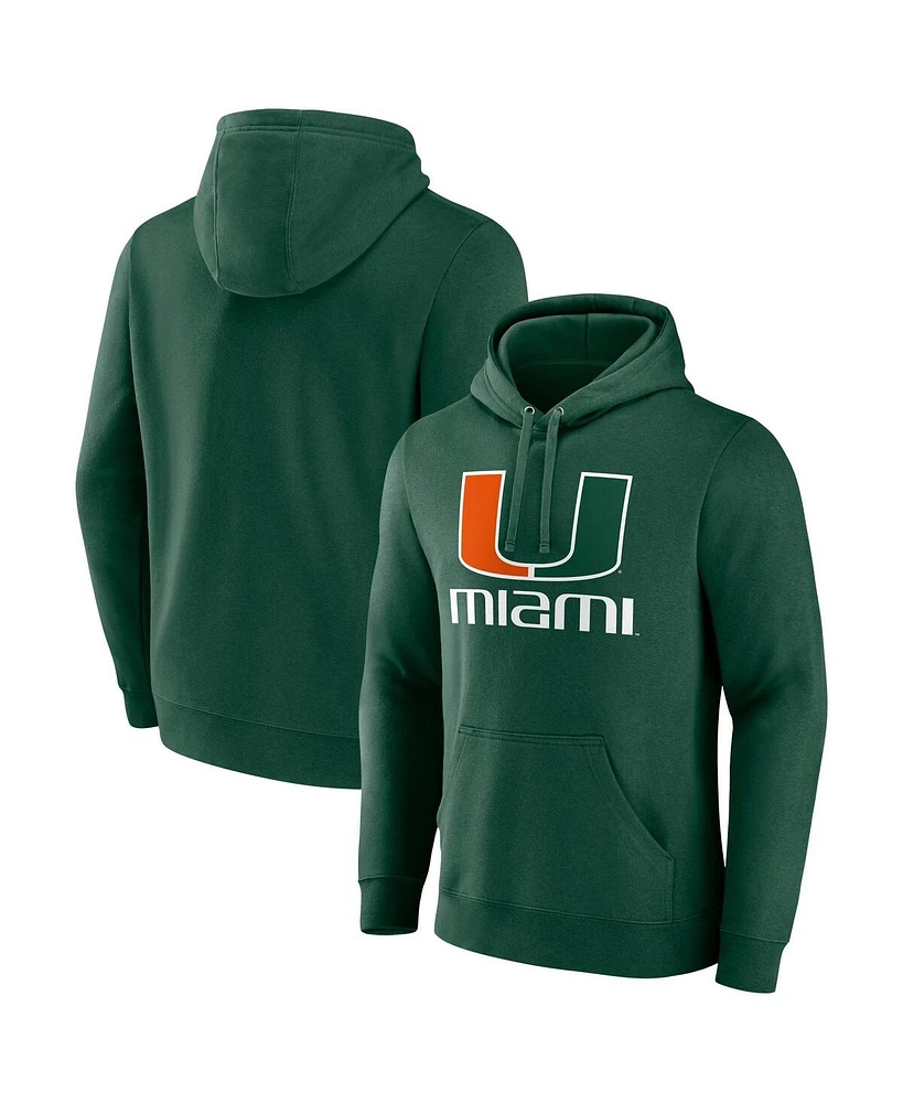 Fanatics Men's Green Miami Hurricanes Team Lockup Pullover Hoodie