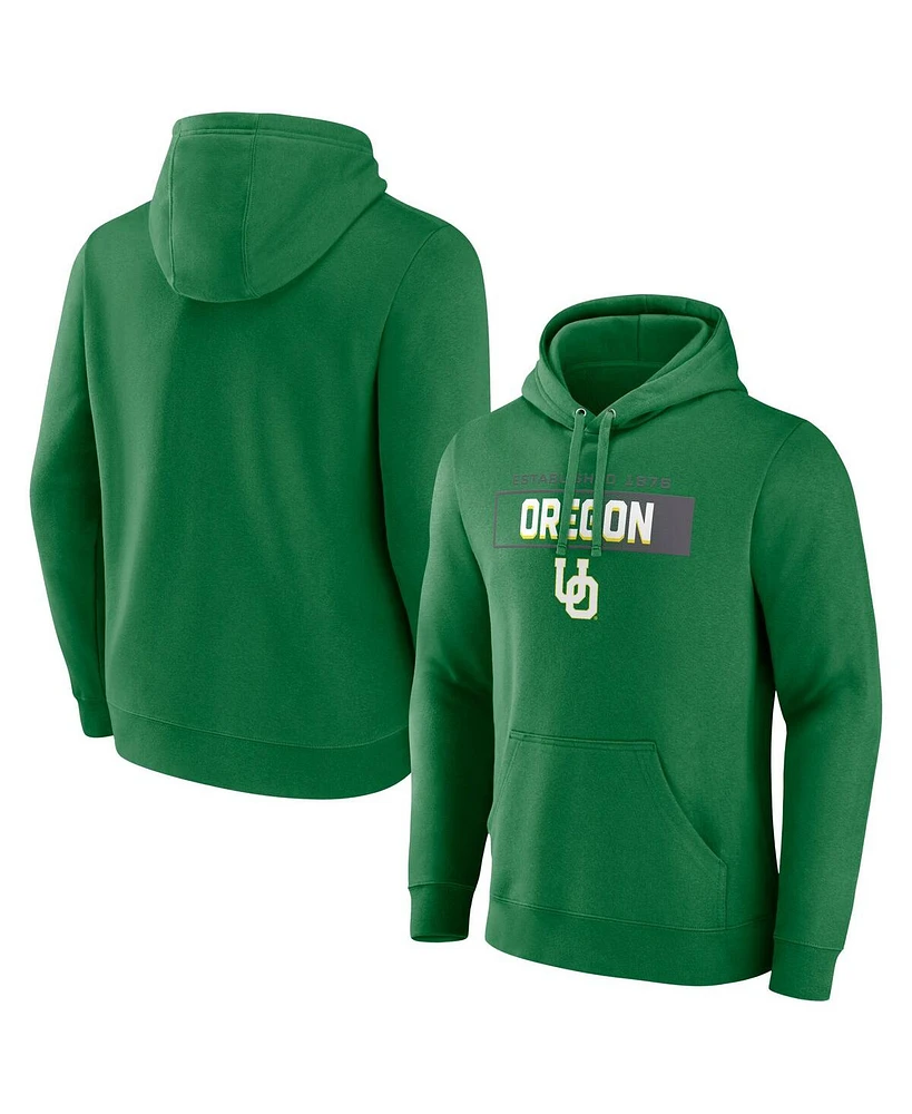 Fanatics Men's Green Oregon Ducks Iconic Fleece Down The Field Pullover Hoodie