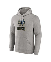 Fanatics Men's Heather Gray Notre Dame Fighting Irish Primary Logo Pullover Hoodie