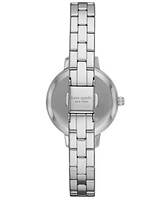 Kate Spade New York Women's Metro Three-Hand Silver-Tone Alloy Watch and Bracelet Set, 30mm