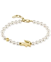 Lacoste Gold-Tone Matchpoint Glass Pearl Strand Bracelet