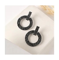 Sohi Clustered Hollow Circular Drop Earrings